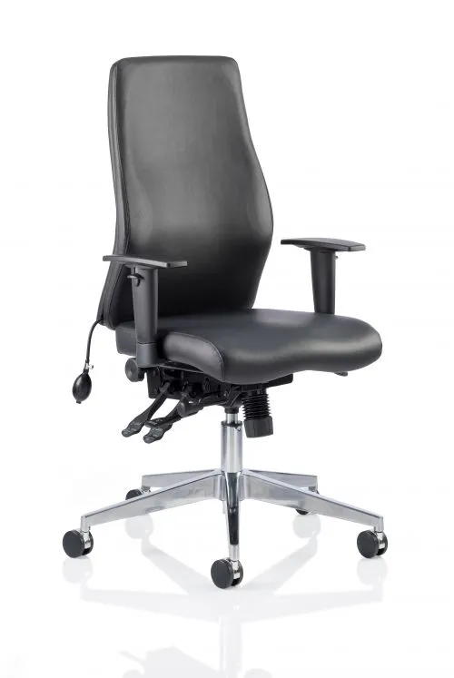 Onyx Ergo Posture Chair Black Bonded Leather Without Headre