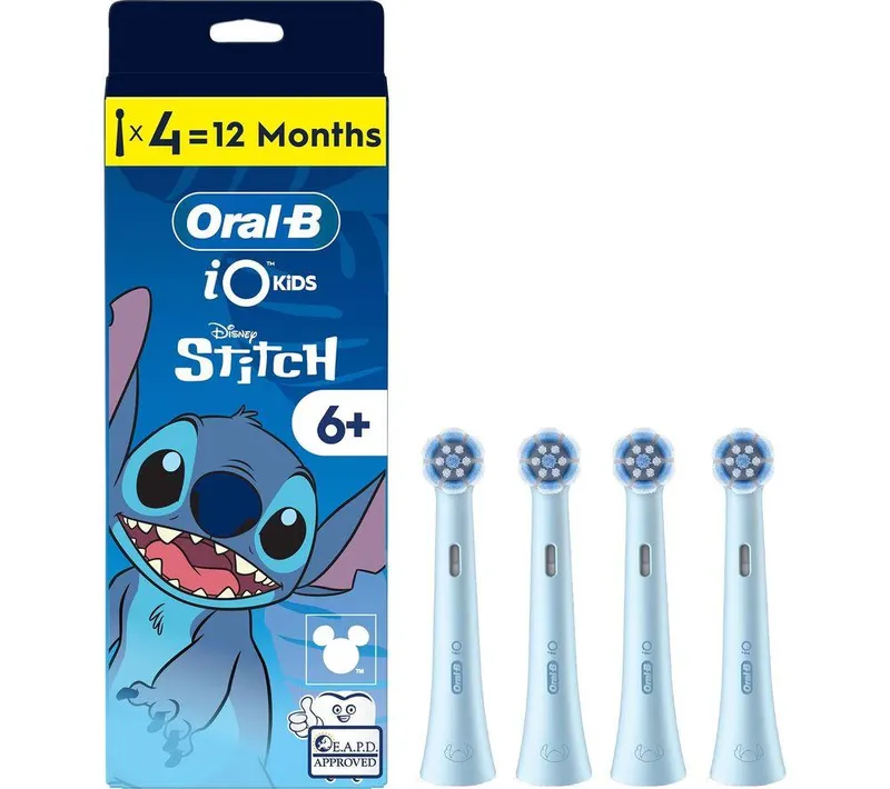 Oral-B iO Kids Disney Stitch Replacement Toothbrush Head  Pack of 4