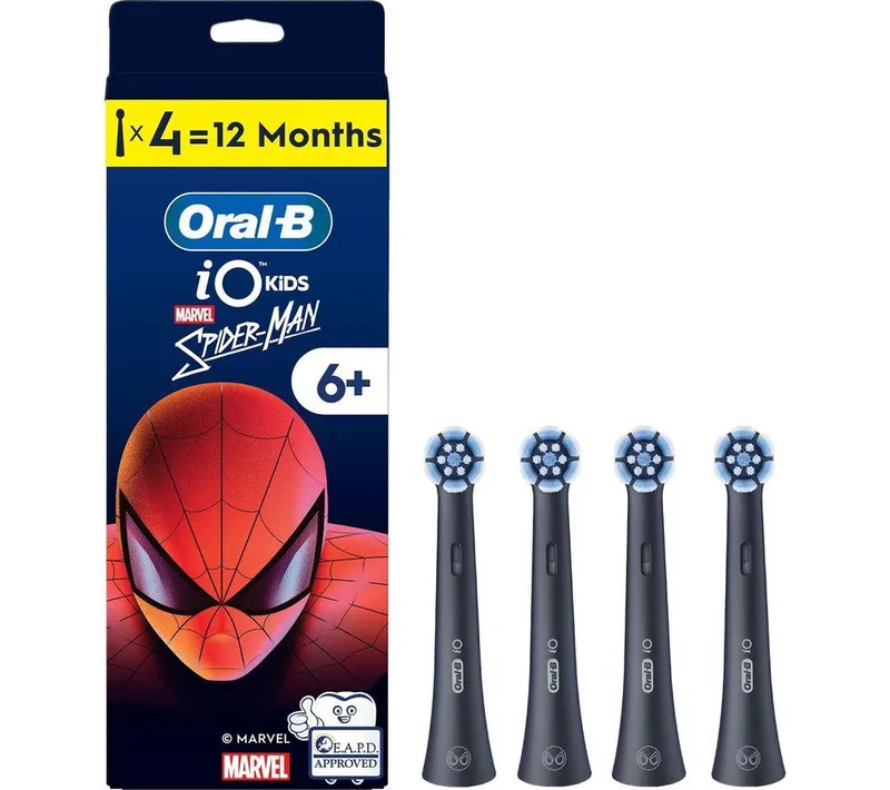 Oral-B iO Kids Marvel Spiderman Replacement Toothbrush Head Pack of 4