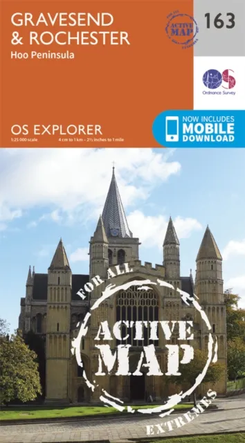 Ordnance Survey OS Map of Gravesend & Rochester: Explorer 163 - Na