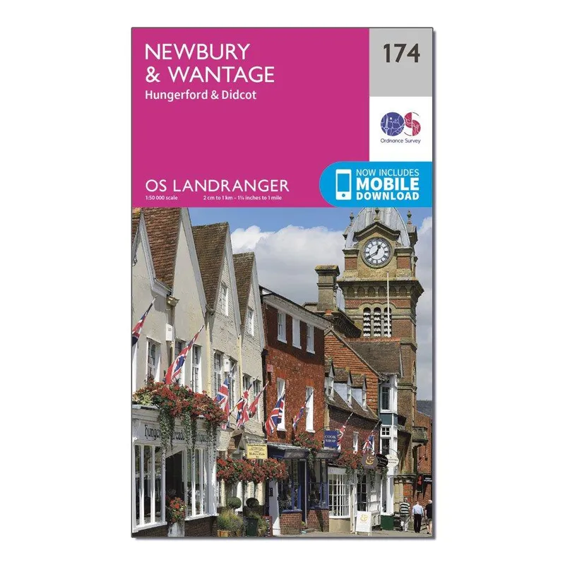 Ordnance Survey Landranger 174 Newbury & Wantage, Hungerford & Didcot Map With Digital Version Pink One Size Unisex