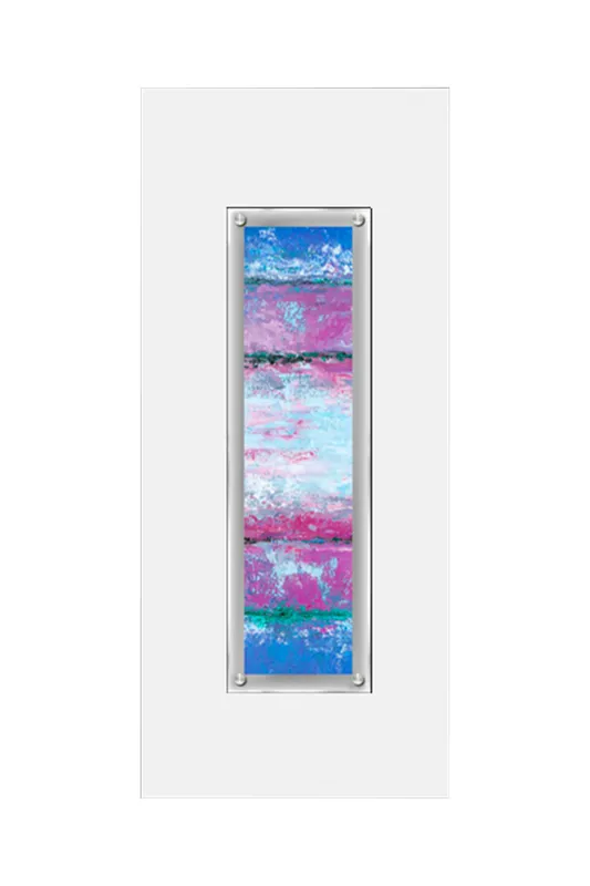 Orsina Abstract Blue 1 Framed Wall Art in White White