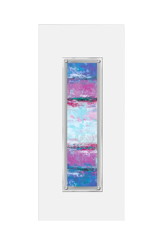 Orsina Abstract Blue 2 Framed Wall Art in White White