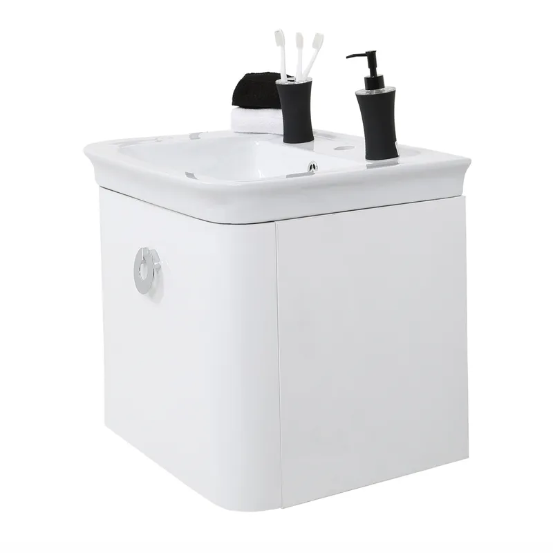 Orsina Adelphi White Bathroom sink with Storage White