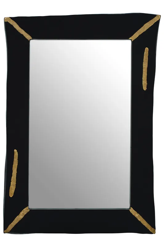 Orsina Almora Wood Wall Mirror in Black Black
