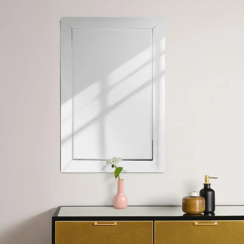 Orsina Avelene Rectangular Wall Mirror in Silver Silver