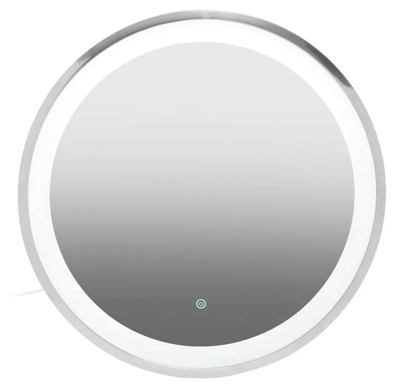 Orsina Avelino Illuminated Silver Round Mirror Silver