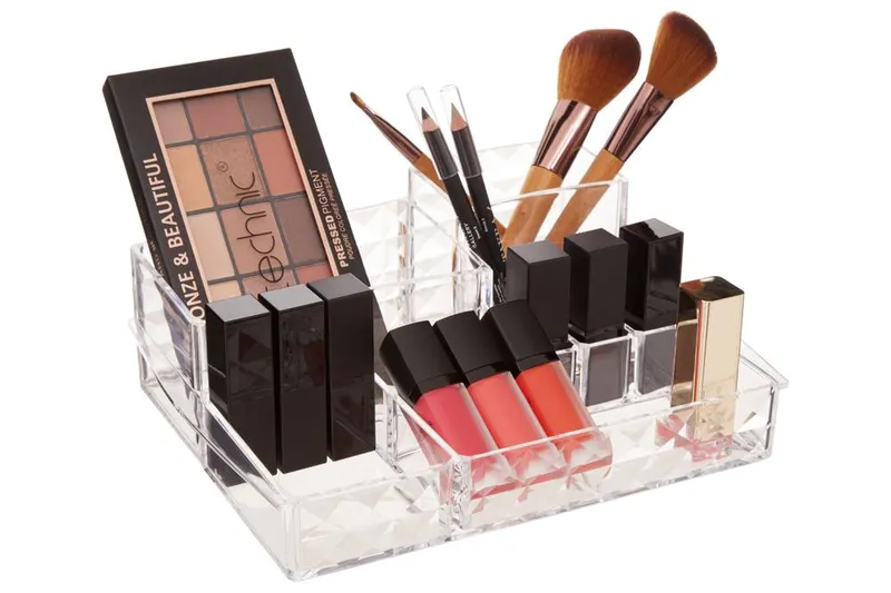 Orsina Unisex Beauty Cosmetic Organiser w/ 11 Compartments in Clear Clear One Size female