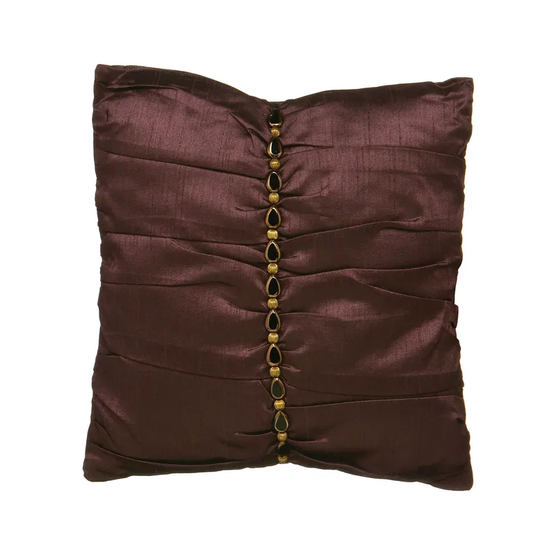 Orsina Black & Gold Cushion in Brown Brown
