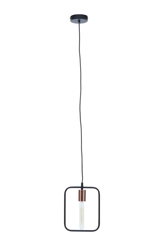 Orsina Black & Gold Wireframe Pendant Light, Rectangular Metal Frame Ceiling Light, Minimalist Hanging Fixture Black