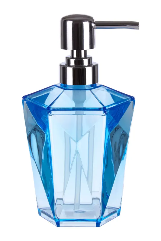 Orsina Blue Acrylic Lotion Dispenser, Textured Pump Dispenser For Lotion, Durable Translucent Bathroom Accessory Blue