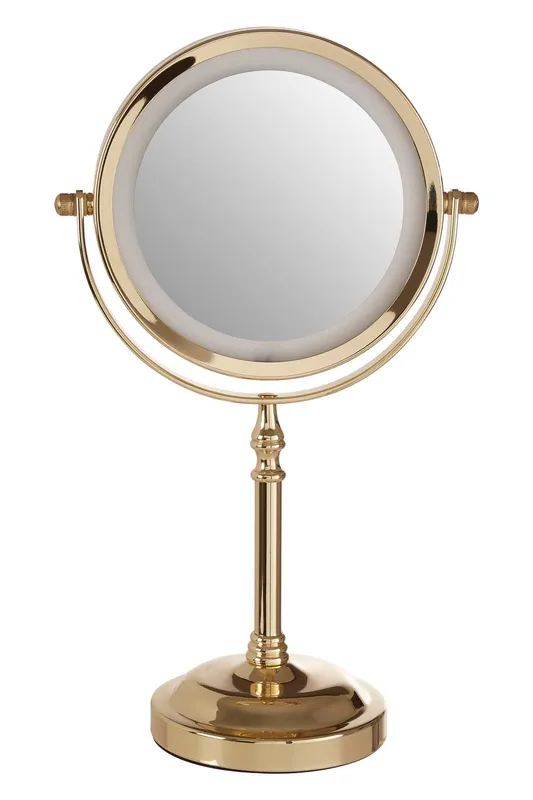 Orsina Cassini Gold Colour Iron Led Table Mirror - Gold