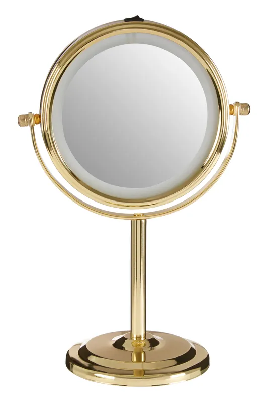 Orsina Cassini LED Table Mirror in Gold - Gold