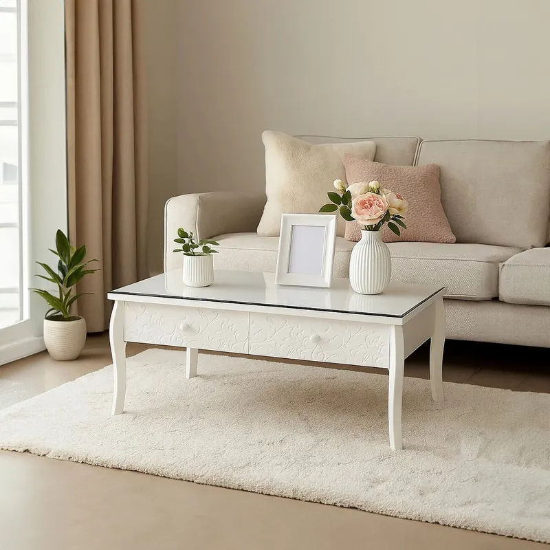 Orsina Chamonix Coffee Table in White White