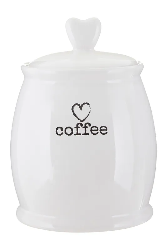 Orsina Chic Design White Dolomite Coffee Canister, Functional Design Canister, Durable Canister For Ingredients White