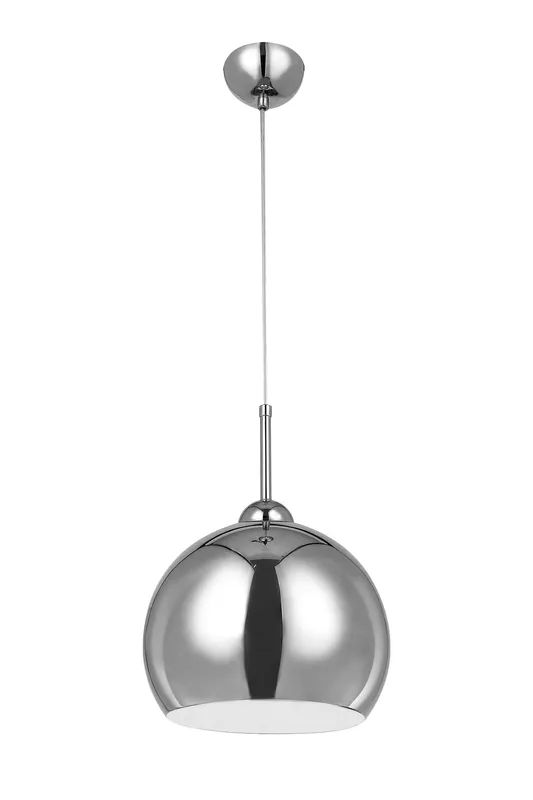 Premier Housewares - Chrome and White Inside Pendant Light