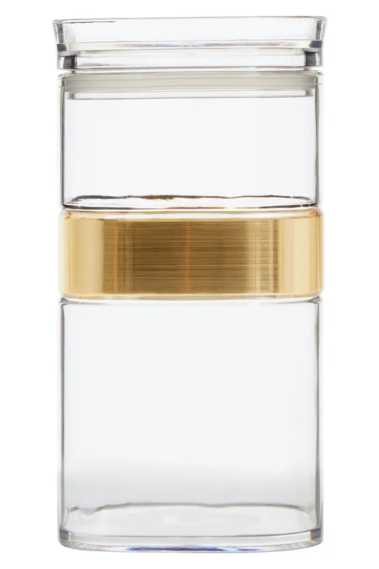 Orsina Clear Kitchen Storage Jar with Airtight Lid, Tea Coffee & Sugar Canister, Square Kitchen Jar for Storage Clear