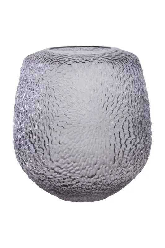 Orsina Colbie Medium Embossed Grey Glass Vase Grey