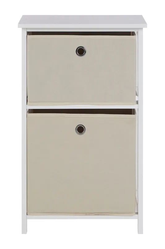 Lindo 2 Natural Fabric Drawers Cabinet - Premier Housewares