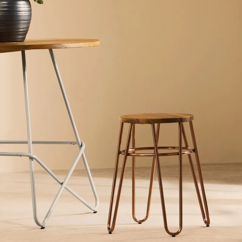Orsina District Hairpin Stool in Rose Gold Rose Gold