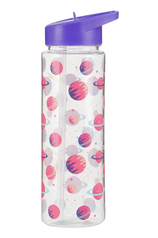 Orsina Durable Purple Space Water Bottle, Portable Spout Lock Bottle, Robust PP Plastic Transparent Outer Bottle Purple