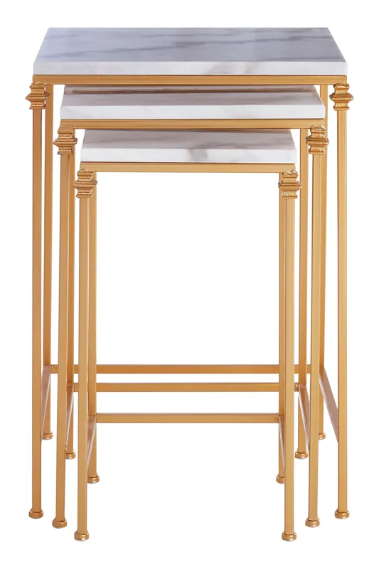 Premier Housewares - Avantis Set of 3 Square Side Tables