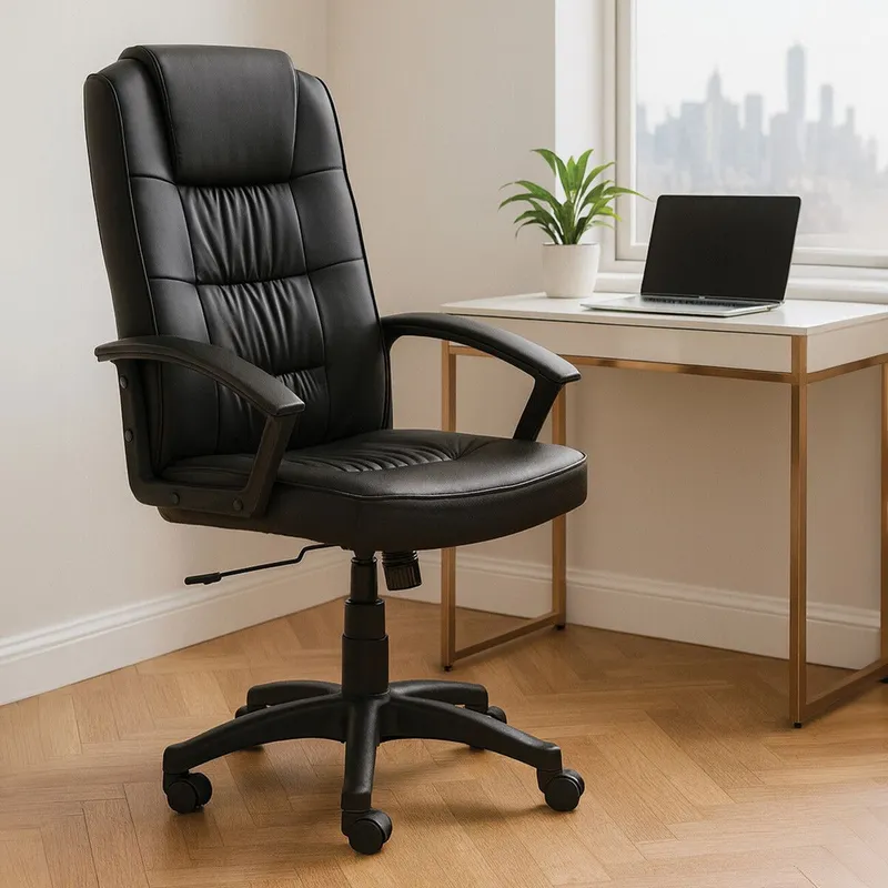 Orsina Ergonomic Black Home Office Chair, Comfortable Work From Home Chair, Movable Ergonomic Chair For Office Black