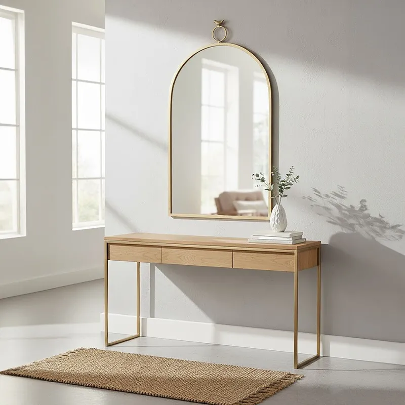 Orsina Farran Bird Top Wall Mirror in Gold Gold