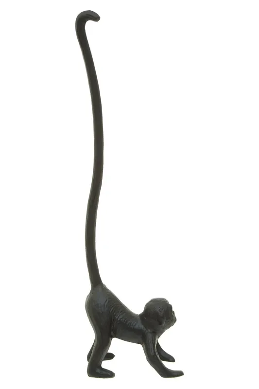 Orsina Fauna Monkey Toilet Roll Holder in Black Black