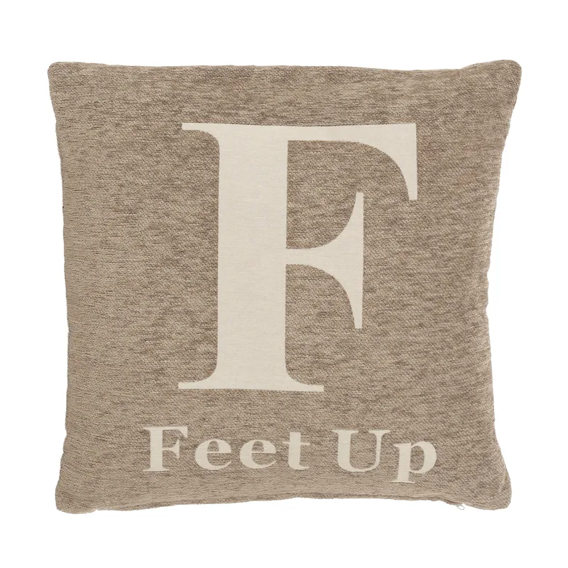 Orsina Feet Up Words Cushion in Natural Natural