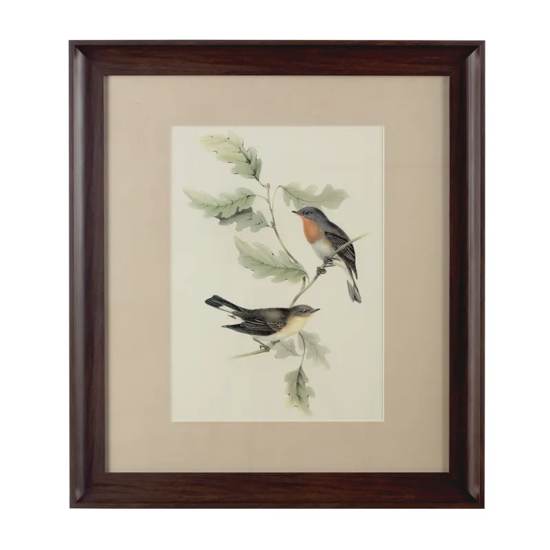 Orsina Framed Birds 1 Wall Art Home Wall Décor in Brown Brown