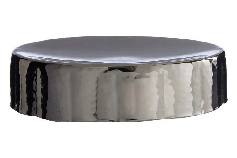Orsina Hammered Black Black Nickel Finish Soap Dish in Silver Silver