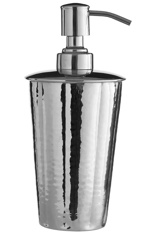 Orsina Hammered Nickel Finish Lotion Dispenser in Silver Silver