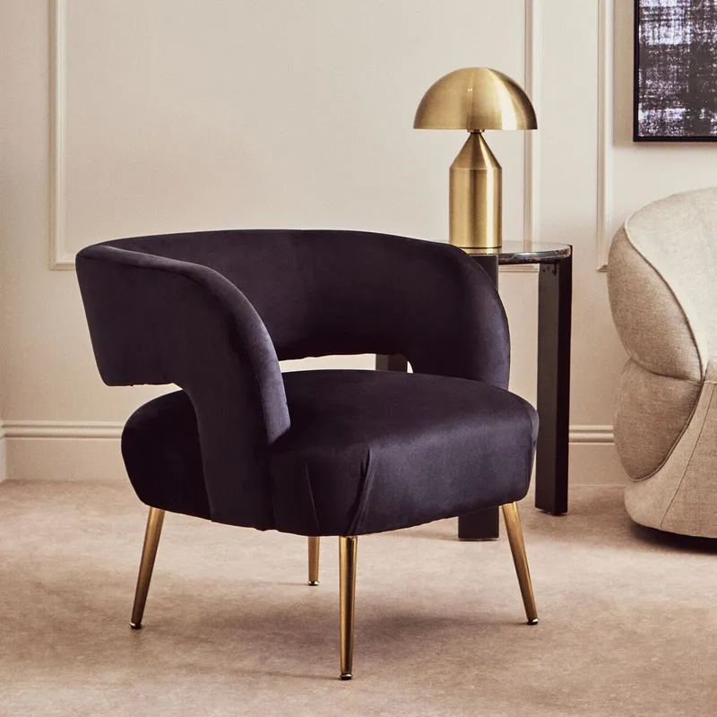 Orsina Larissa Chair in Gold Gold