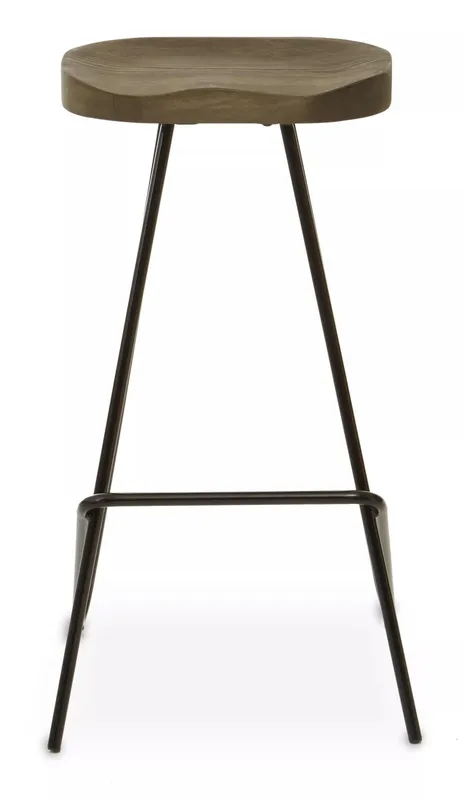 Orsina Lightweight Metal Frame Bar Stool, Sleek Kitchen Stool Footrest, Contemporary Stool for Bar Counter in Walnut Walnut