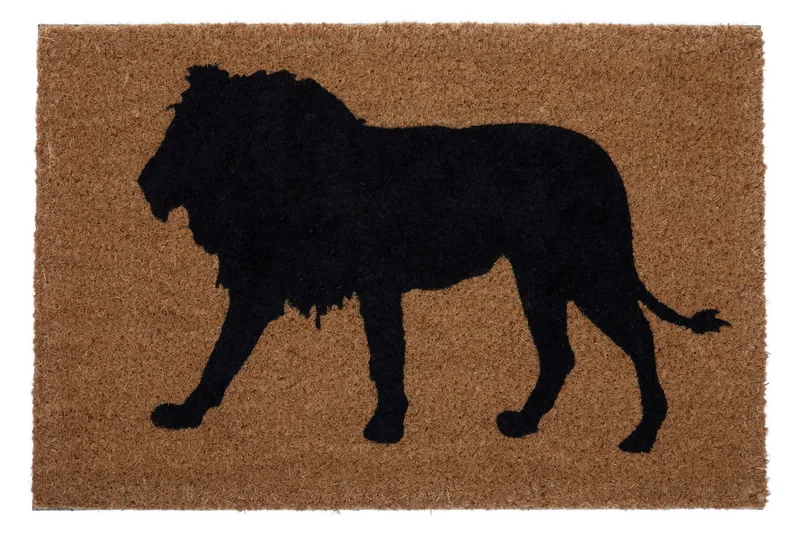Orsina Lion Doormat in Brown Size: 100 cm diameter Brown 100 cm diameter