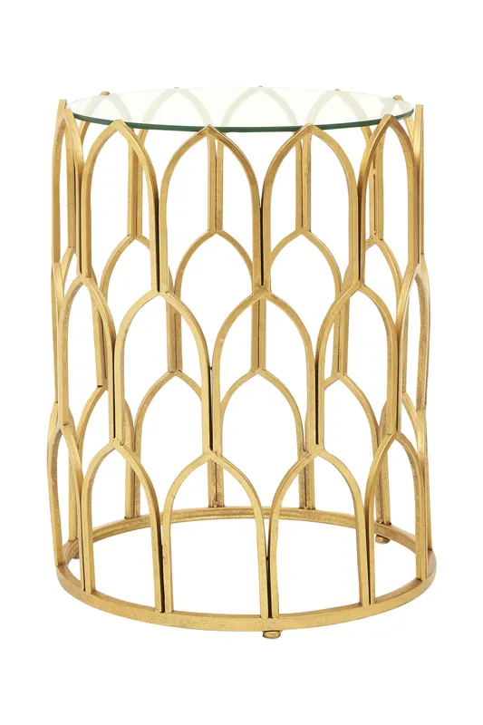 Orsina Merlin Leaf Side Table in Gold Gold