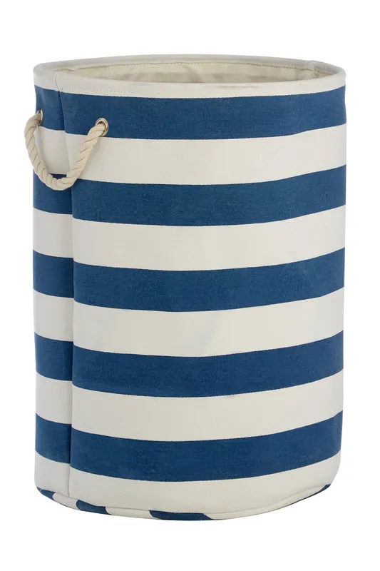 Orsina Nautical Blue & White Stripes Laundry Hamper Blue