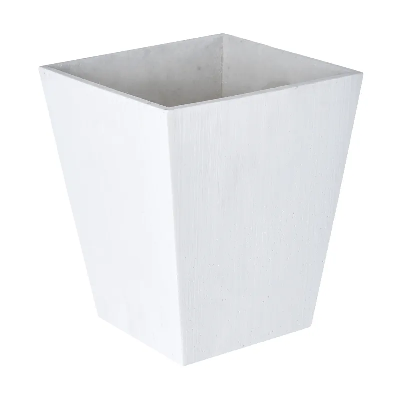 Orsina Polyresin Vase White Polyresin Square Edged Vase White
