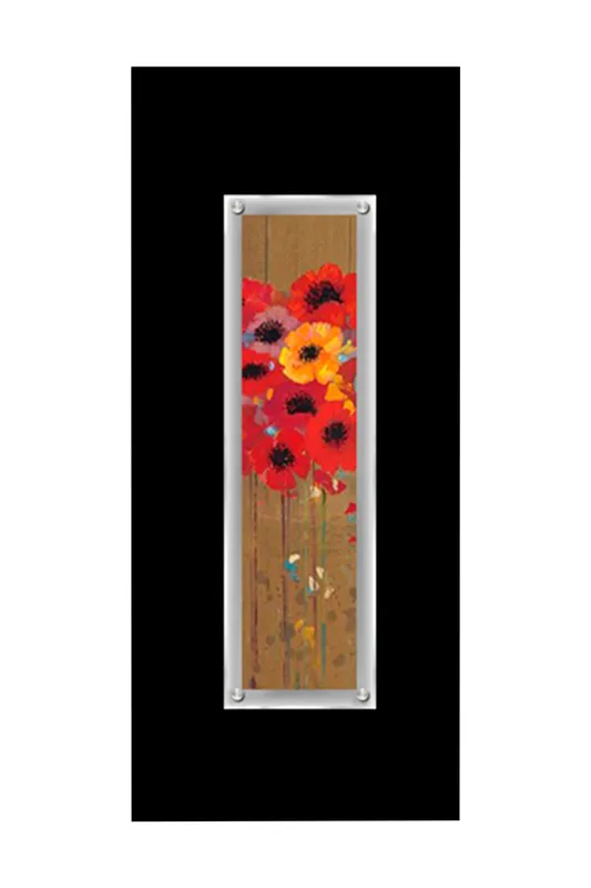 Orsina Poppies 2 Tall Framed Wall Art in Black Black