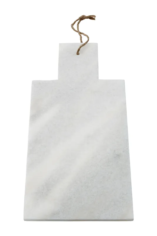 Orsina Rectangular White Marble Paddle Chopping & Serving Board, Durable Natural Stone Board White