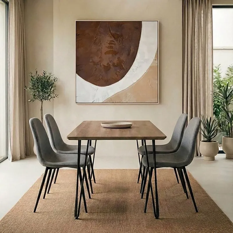 Orsina Salford Fabric Dining Chair in Grey Grey