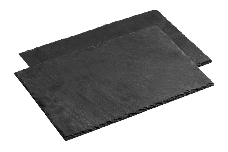 Orsina Set Of Two Slate Rectangular Placemats in Grey Grey