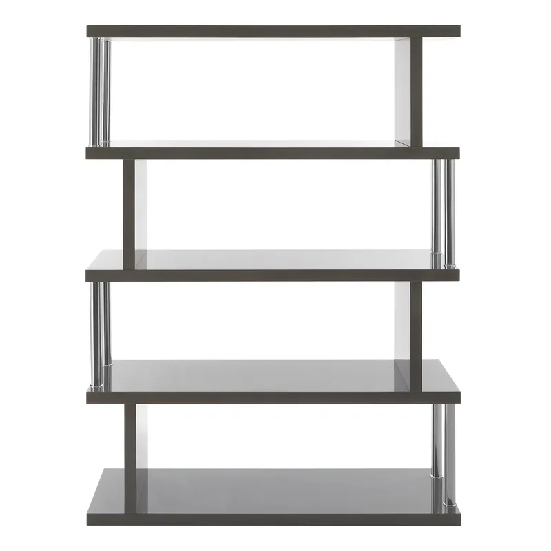 Orsina Shelf Design 4 Tier White Gloss Wide Shelf Unit, Contemporary Large Shelving Unit, Durable Standing Shelves in Grey Grey