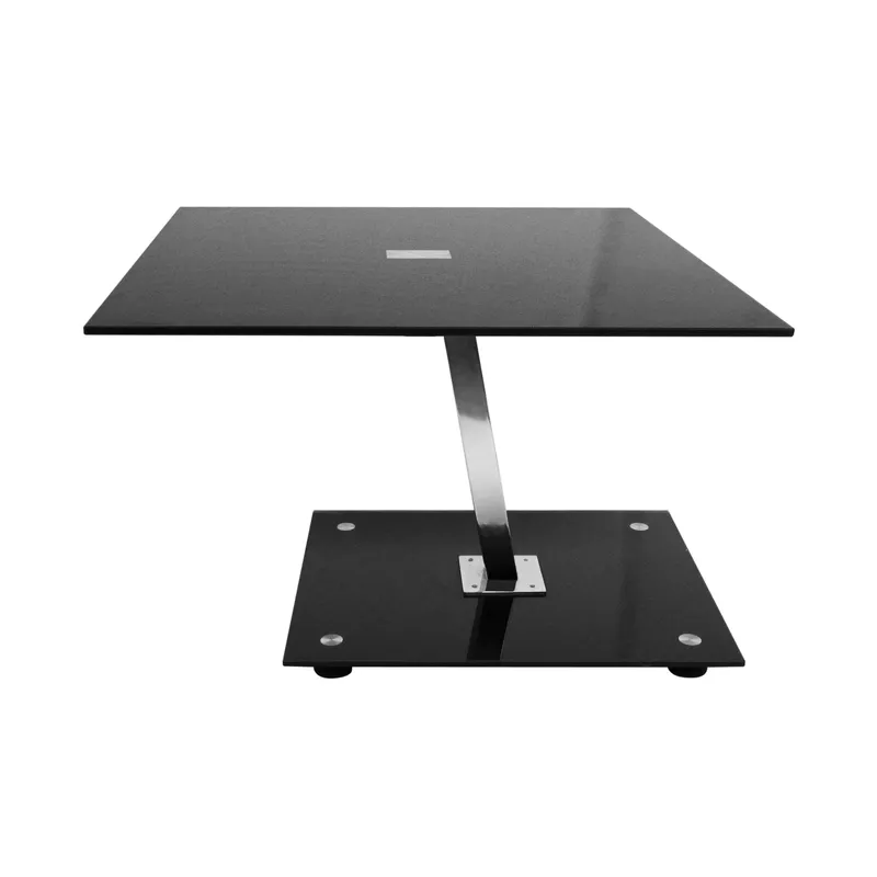 Premier Housewares - Black Tempered Glass Top End Table