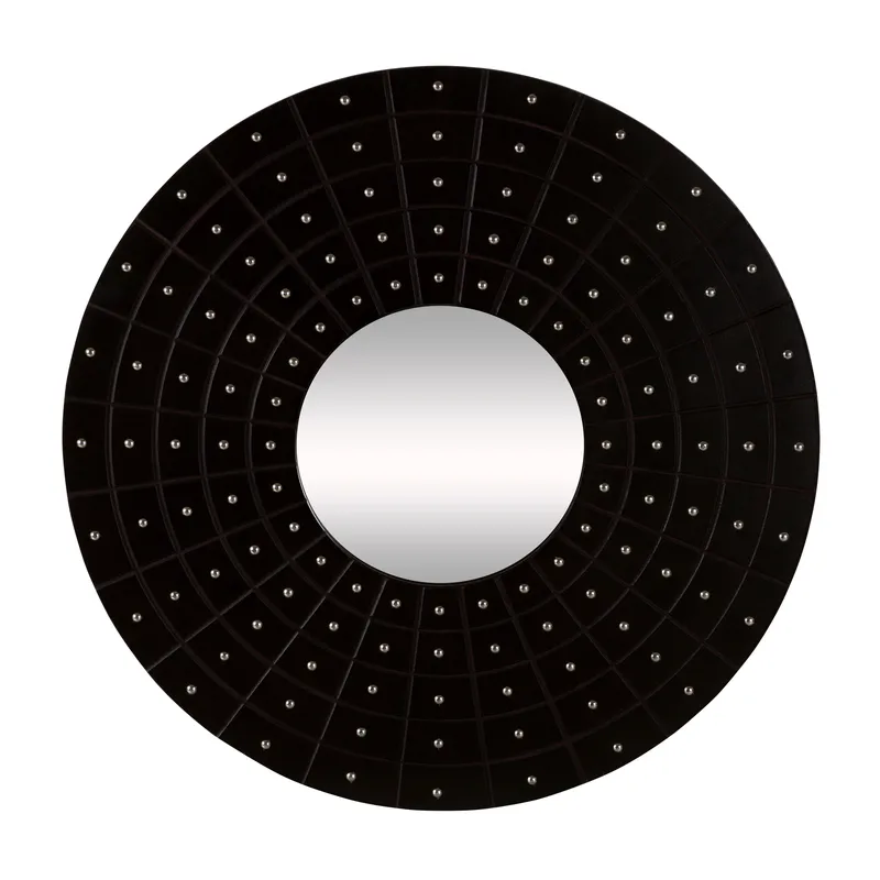 Orsina Sloane Round Wall Mirror in Black Black