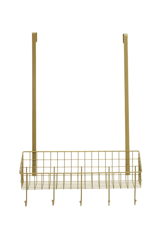 Orsina Smart Design Gold Finish Over The Door Hanger, Versatile Storage Over Door Hooks, Sturdy Hanging Hooks Gold