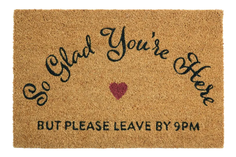 Orsina So Glad You Are Here Doormat in Natural Size: 100 cm diameter Natural 100 cm diameter