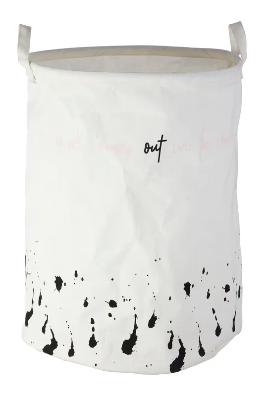Orsina Speckled Fabric Laundry Basket, Durable Fabric Material in White White