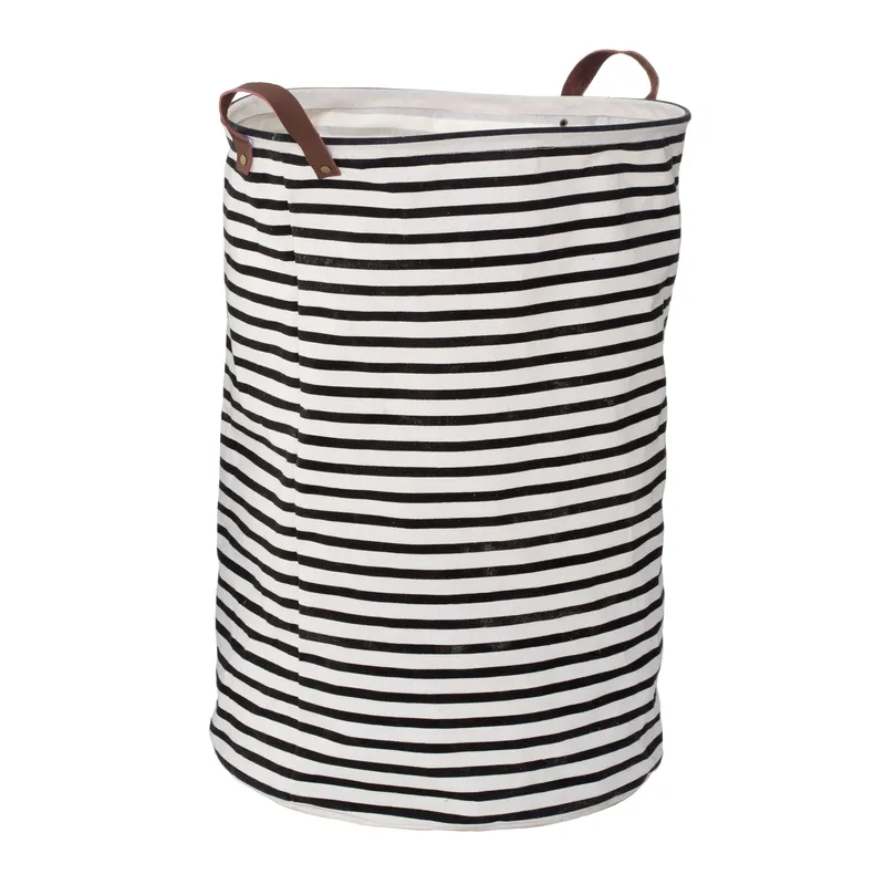 Orsina Stripe Black & Natural Laundry Bag Black